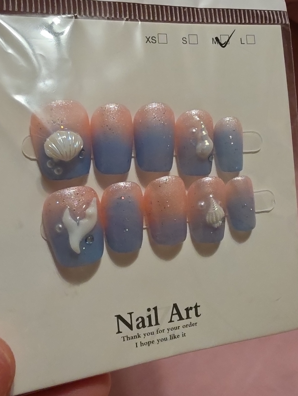 Ombre Seashell Nails